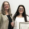 AWARD WINNER: Marlow’s Shaylynn Higginbotham, pictured with Dr. Mary Dzindolet, Chair, Department of Psychology at Cameron University.