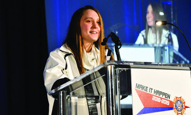 Christine Troll, a senior home-school student from Somerset, Pa., was named the 2018-19 Voice of Democracy first-place winner. Christine's speech on the theme, "Why My Vote Matters," won her a $30,000 college scholarship.