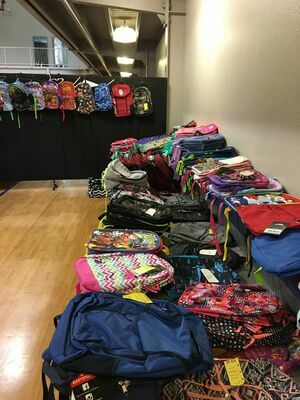 Stacks of backpacks await the arrival of students for Marlow First Baptist Church’s annual School Daze event in 2019. The program offers bags of school supplies, backpacks, shoes, and clothing to students in need just in time for the fall semester to begin. This year’s event is scheduled for Monday, August 10 from 6:30pm – 8pm.