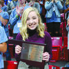 SURPRISED AND HONORED: Marlow senior Lily Smith holds the “Difference Maker Award” she received at the Oklahoma Association of Student Councils State Convention, which was held in Bixby the first weekend in November.