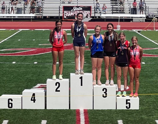 Marlow Lady Outlaw Kennedy Kizarr finished her senior year by winning the 4A State Pole Vault Championship. That jump was 11-feet, surpassing her 3A win last year of 10'6".