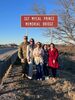 From left, General Colby Wyatt and his wife, Niki, Surana and her daughter, Raelynn, and Sen. Jessica Garvin, gather beneath the new sign honoring the late Sgt. Mycal Prince, for the
Memorial Bridge dedication held Friday, Jan. 27, 2023. Prince of Ninnekah
was killed in
Afghanistan, Sept. 15, 2011.
Photo Courtesy of Sen. Jessica Garvin