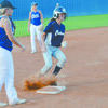 Marlow’s Anna Melton reaches third base safely on a passed ball