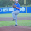 LAST SUMMER GAME: Central High’s Jackson Kettner begins his windup in the Bronchos’ 8-4 win over Ninnekah on Tuesday.