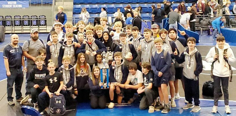 Marlow Outlaws Junior High Wrestling team returned home with the championship title after two days of competition at the Newcastle Jr. High Tournament, Friday, Dec. 2, Saturday, Dec. 3, 2022. Photo by Kara Choate