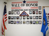 A new display at the Marlow Community Center in Red Bud Park features framed photographs of veterans and a Wall of Honor title. Photo by Toni Hopper/The Marlow Review