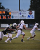 Marlow's Cade Gilbert (2) stays just out of Perkins-Tryon players reach during the 1st quarter at the Demons field, Friday, Sept. 15, 2023. Marlow won the game in OT 27-21. Photo by Kenlee Wilson/Courtesy to The Marlow Review