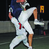 WINNING SCORE: Marlow wide receiver Dawson Huddleston catches the two-point conversion pass and secures the Outlaws 36-35 win over visiting Washington in double overtime last Friday. Marlow opens district play this week at John Marshall.