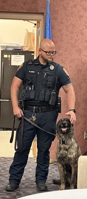 Duncan Police Department’s Master Officer Nathan Hicks and K9 Ringo received the K9 of the Year award from the Wichita Mountains Prevention Network Friday, May 12, in Duncan.