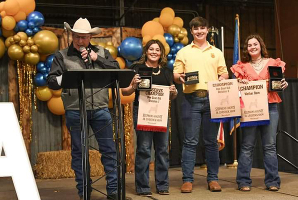 Clayton Robinson of Marlow received the Grand Champion and Reserve GC Doe Goat awards at the 86th annual Stephens County Junior Livestock Show.